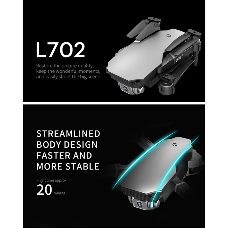 

RC Drone with 4K HD Wide-Angle Dual Camera 2.4G WIFI FPV Quadcopter