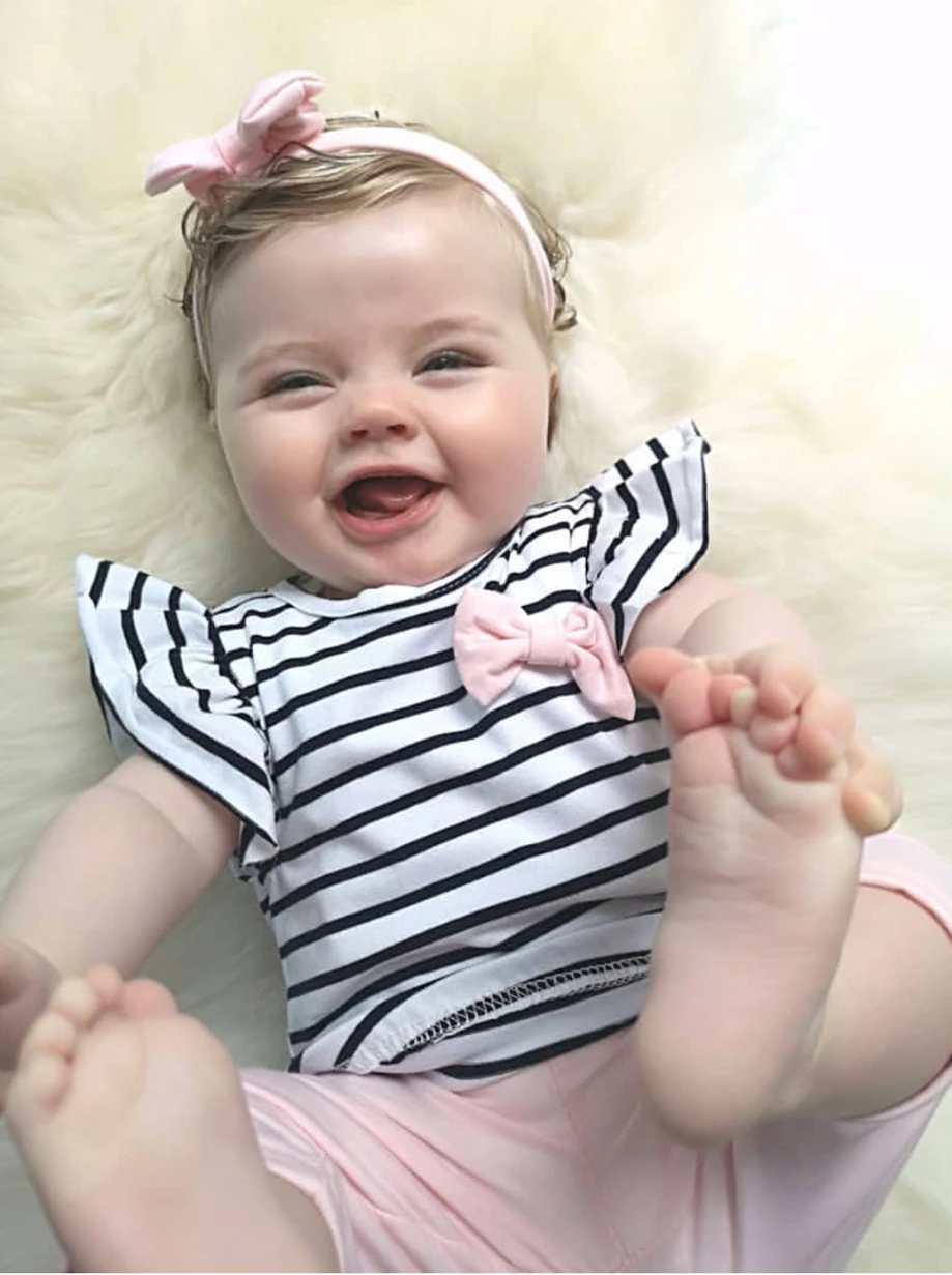 Комплект одежды для новорожденных девочек милый топ в полоску с короткими