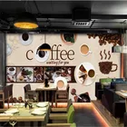 Пользовательская фотография настенная бумага современный Повседневный фон для кофейни настенная бумага 3D кафе закуска бар промышленный Декор настенная бумага 3D