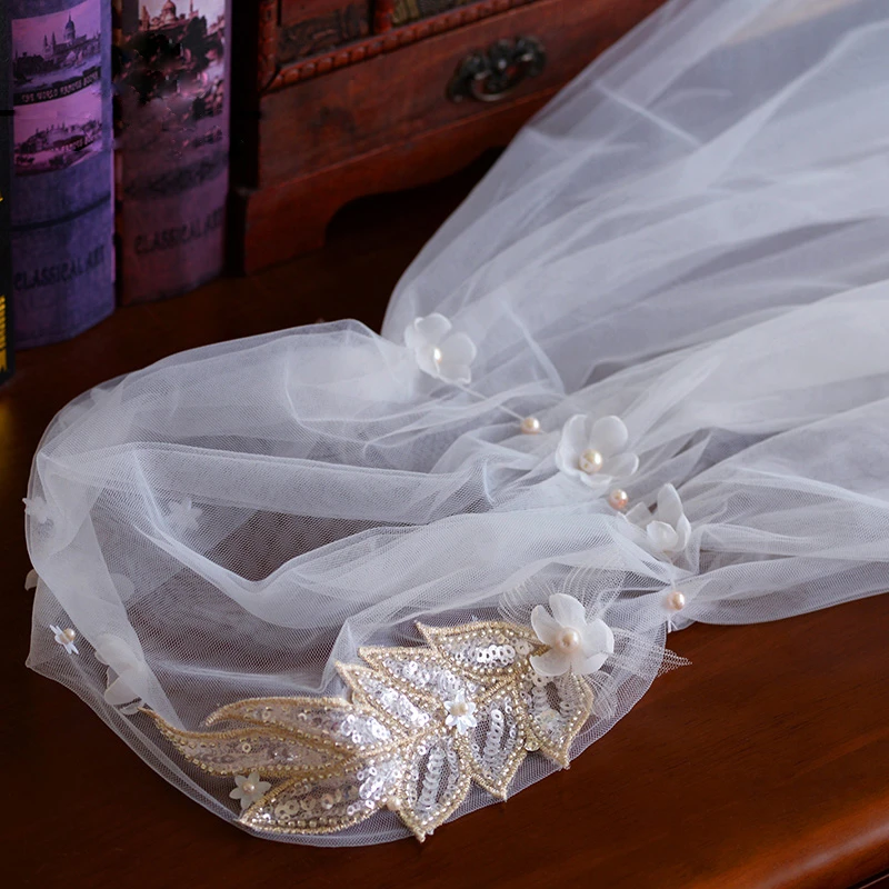 100 см Роскошный белый тюлевой короткий Свадебный вуаль с блестящими блестками