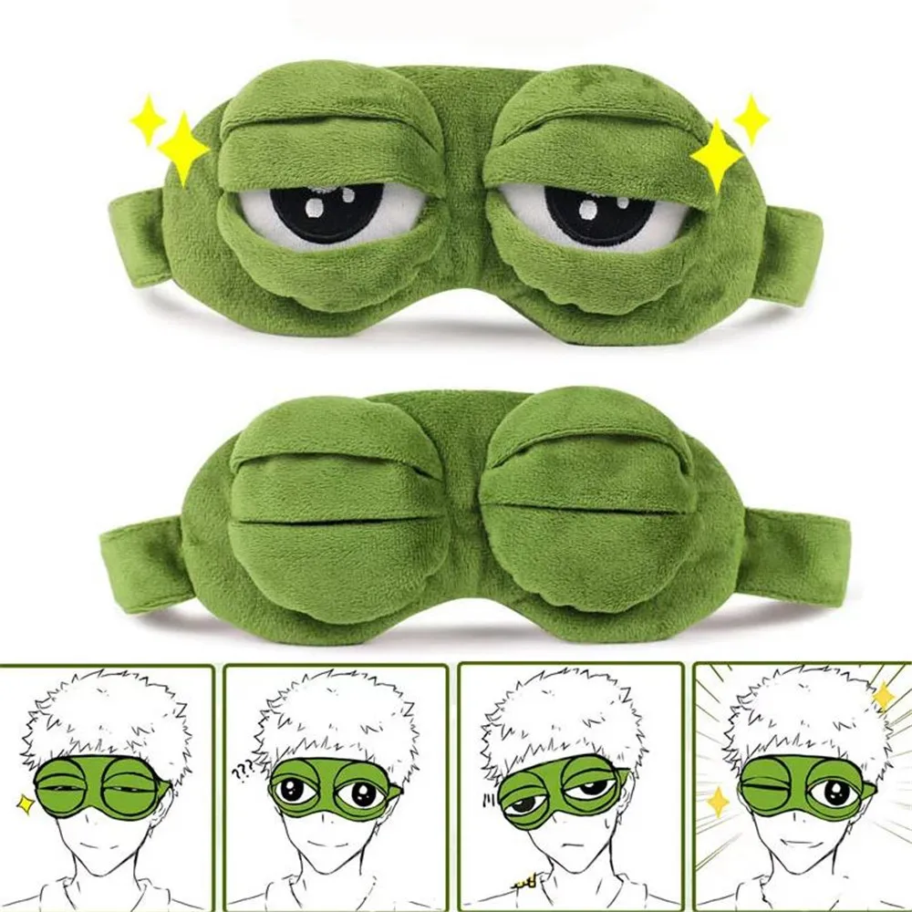 

Soft Plush Sleeping Mask Funny 3D Sad Frog Eye Sleep Mask Padded Eyeshade Cover Travel Rest Eye Mask Gifts Kid Adult Eye Patch