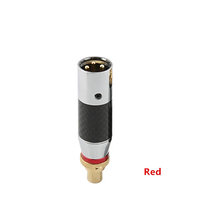 RCA XLR штекер для мужчин и женщин DIY Аудио адаптер Высокое качество XLR 3Pin динамик RCA разъем позолоченный AUX для микрофона - Цвет: Red