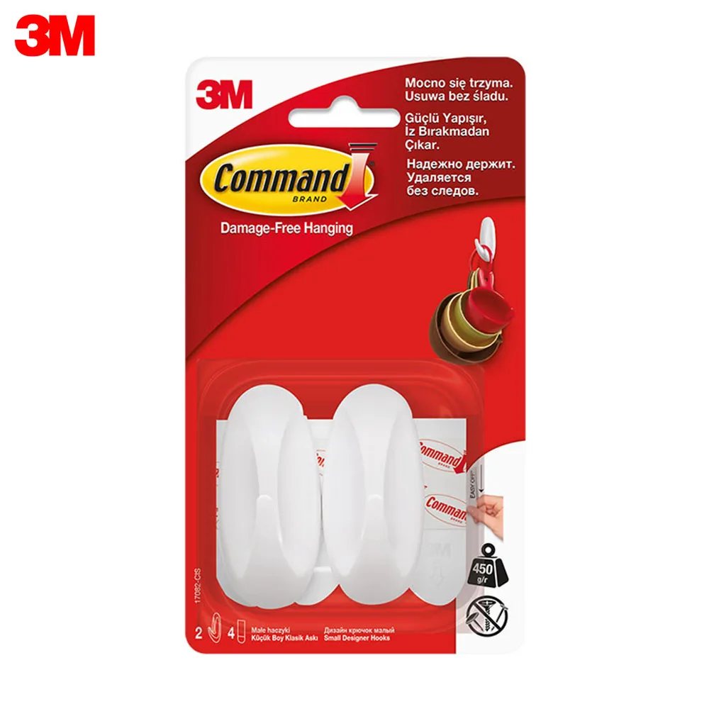 3M Набор Command Дизайн-крючок белый малый 1набор/2уп | Дом и сад