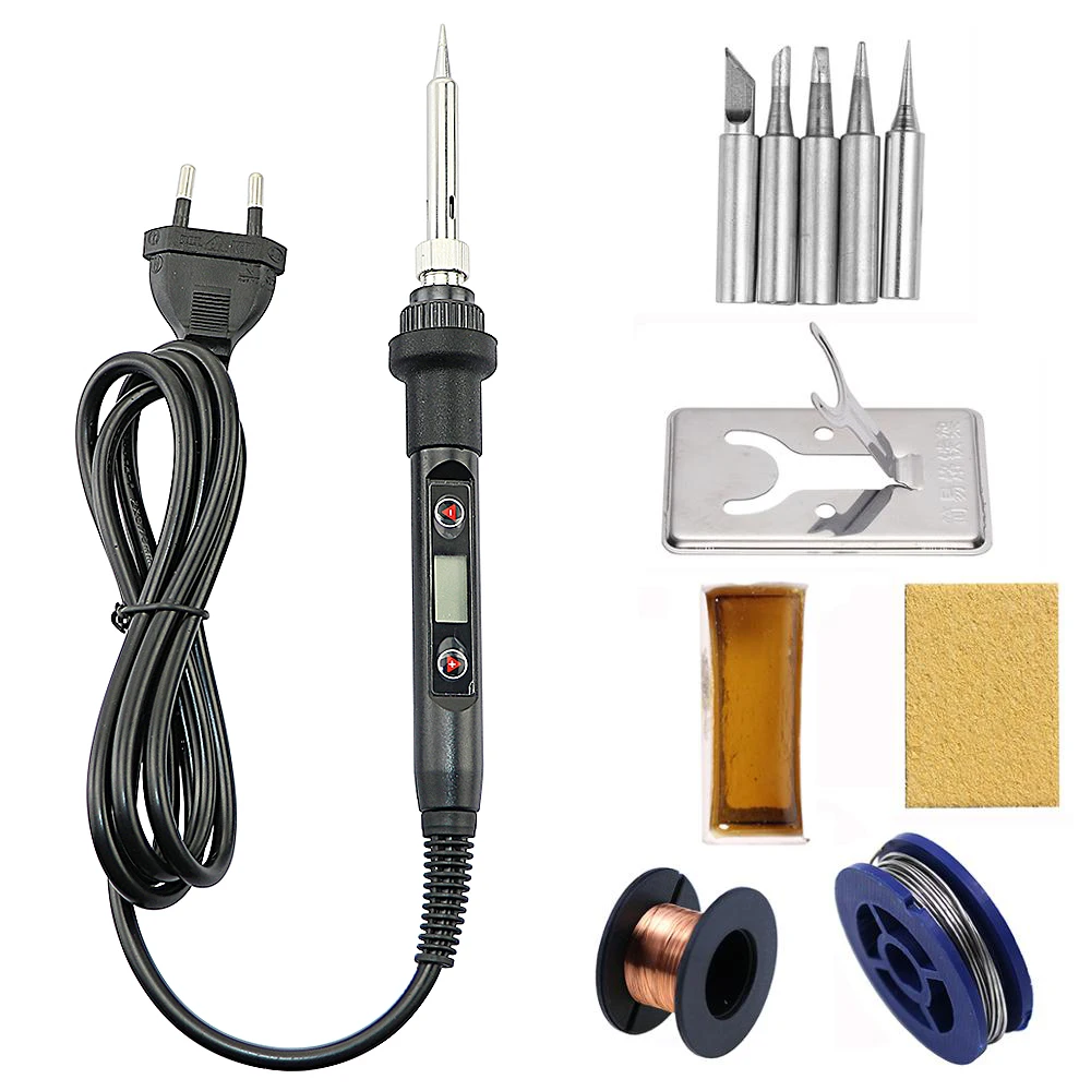 

Adjustable Temperature Solder Iron 80W 220V / 110V LCD Electric Soldering Iron Welding Repair Tools