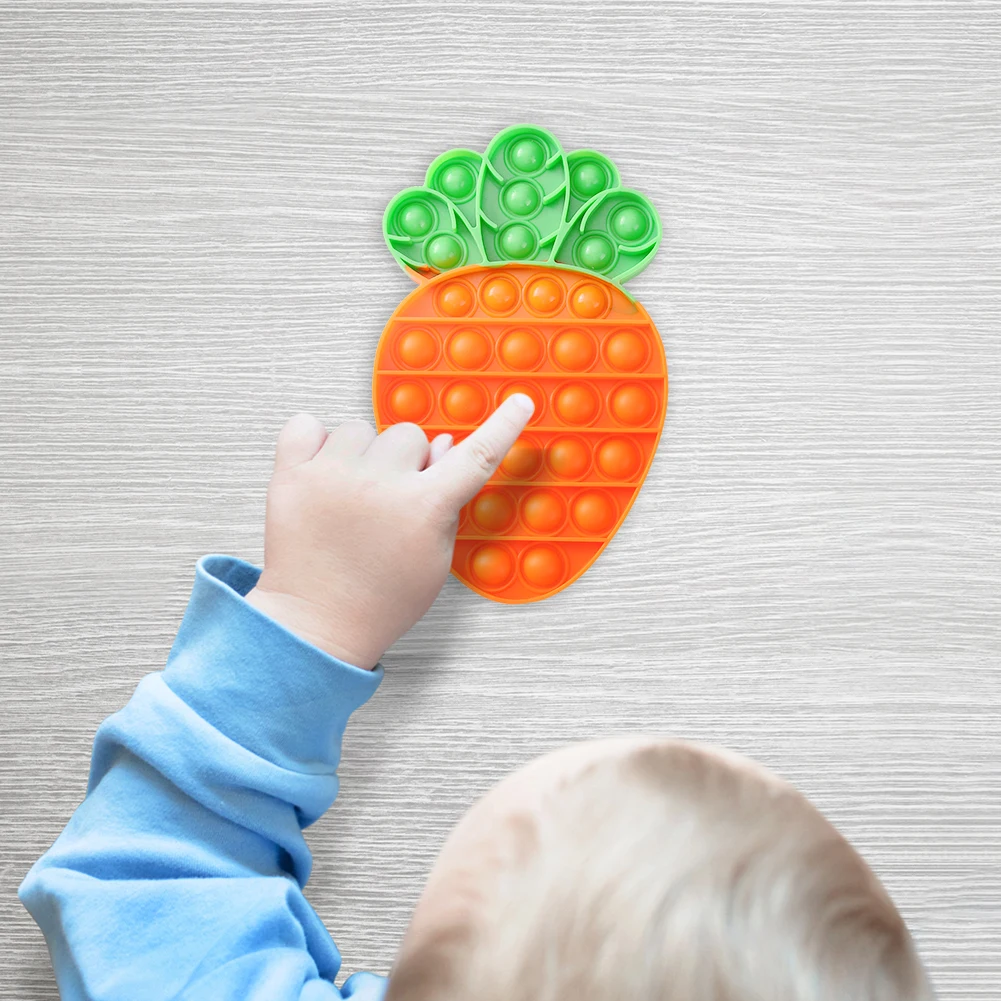 Silicone Cartoon Carrot Funny Push Bubble Sensory Squeezing Toy Anti-stress Relaxing Fidget Autism Toys Stress Relieve | Игрушки и хобби