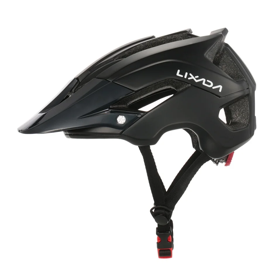 Black Bicycle Helmets Matte Black Men Women Bike Helmet Back Light MTB Mountain Road Bike Integrally Molded Cycling Helmets - Color: Black