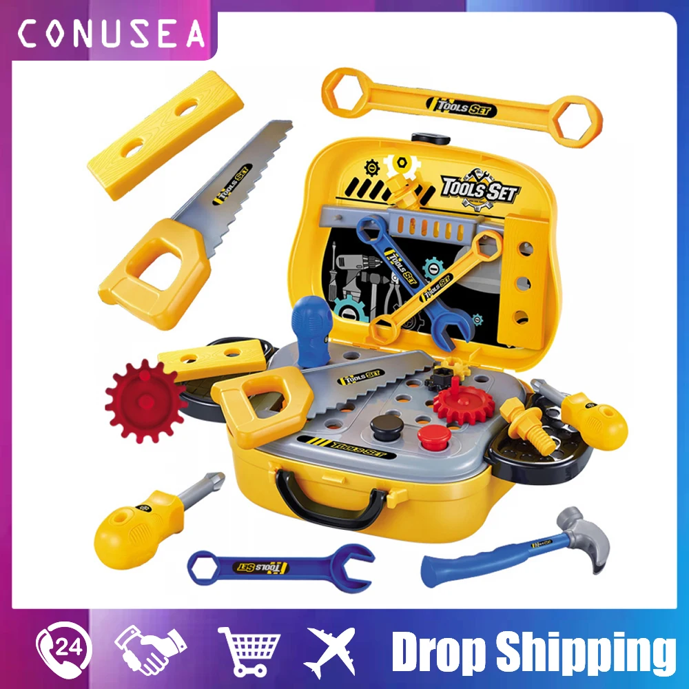 Educational Toys Simulation Repair Tools Toys Drill Plastic Game Learning Engineering Puzzle Toys Gifts For Boy