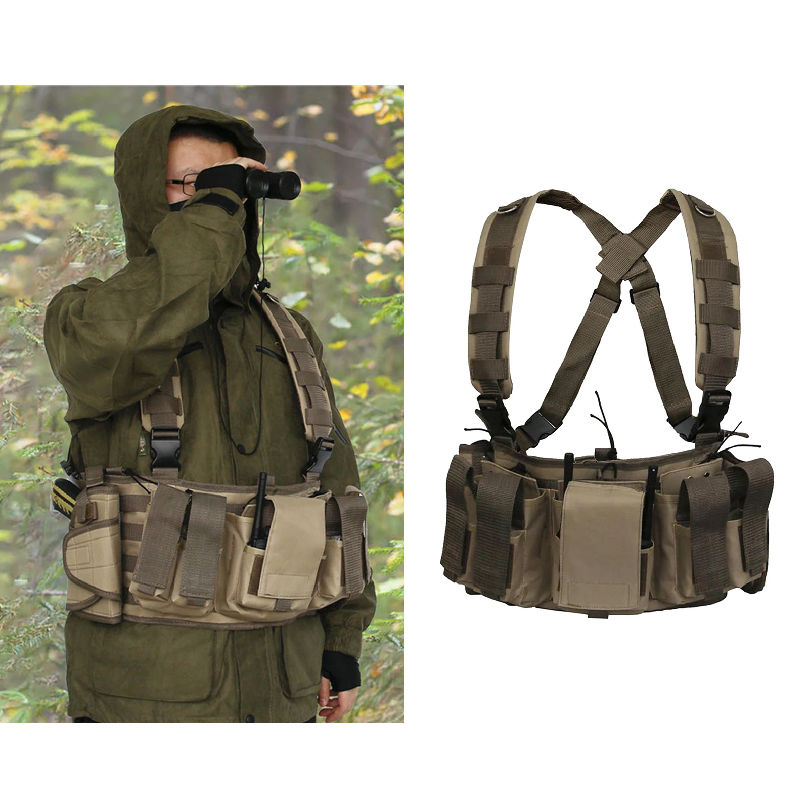 

Adjustable Chest Rig Hunting Tactical Vest Molle Pouch Bag