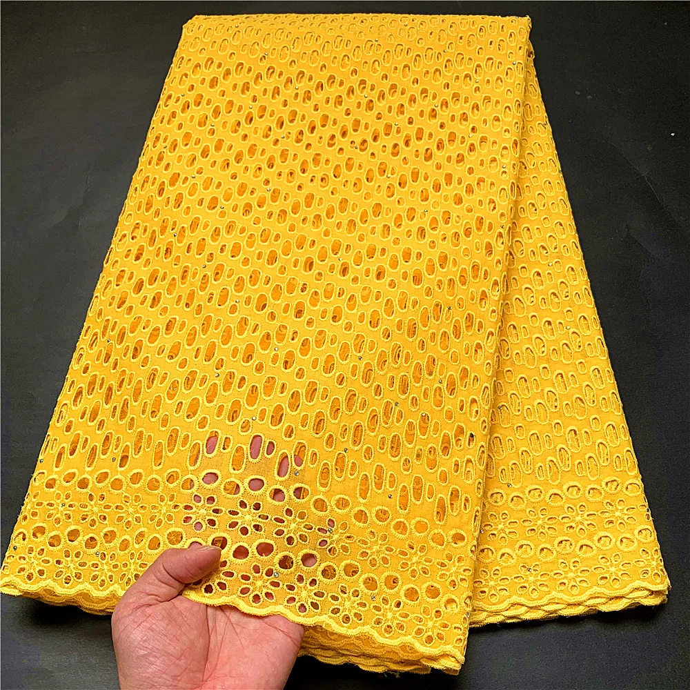 

5yard Swiss lace fabric 2022Dubai embroidery African lace fabrics 100% cotton Swiss voile lace in Switzerland hz1143