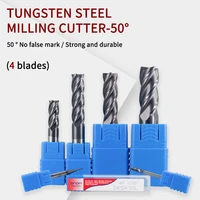 hrc50 4 flute 1mm 2mm 4mm 8mm 10mm 12mm 18mm 20mm 50l 60l 75l 150l alloy carbide milling tungsten steel milling cutter end mill