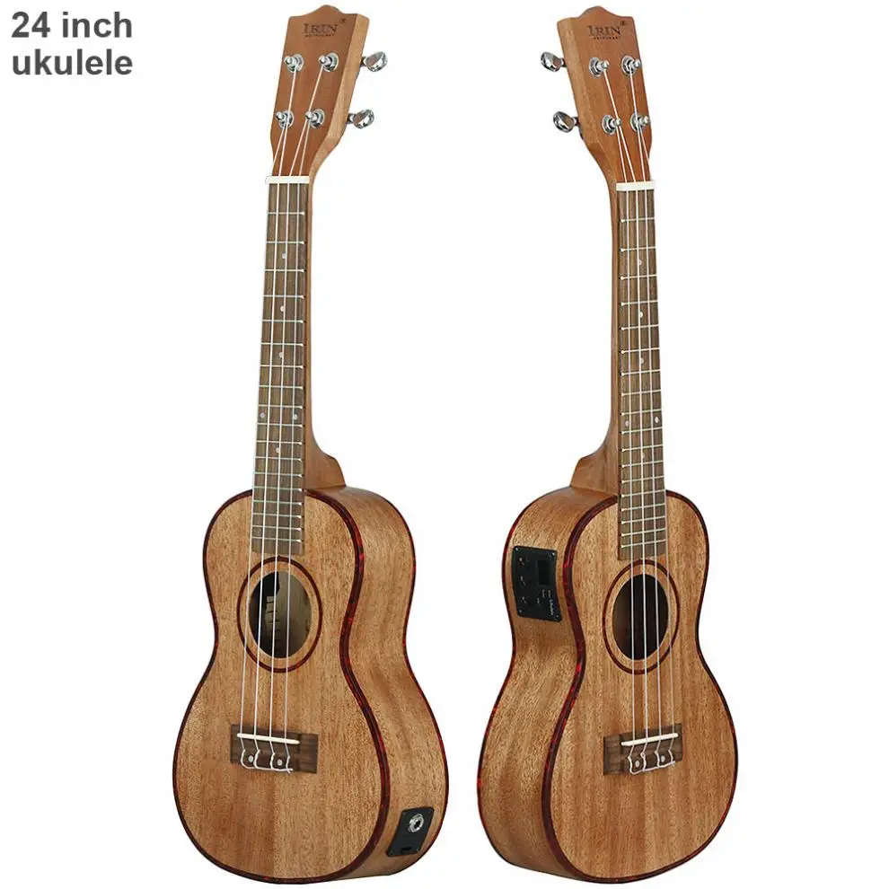 24 Inch Concert Electroacoustic Ukulele Abalone Shell  18 Fret Four Strings Hawaii Guitar with Built-in EQ Pickup enlarge