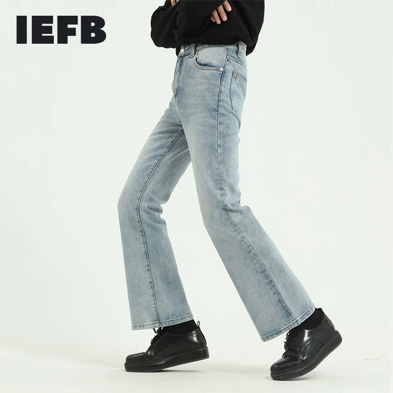 

IEFB Men's Wea High Street Hip Hop Casual Flare Jeans Pant Male Japan Korea Vintage Denim Trousers Pants 2021 Autumn New 9Y5329