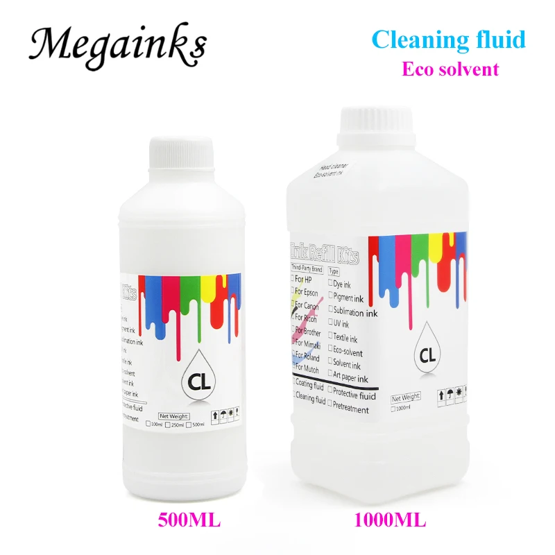 

1000ML 500ML Eco Solvent Ink Print Head Cleaning Liquid for Epson for Roland for Mimaki Pirnter Tube Cleaner Solution Fluid
