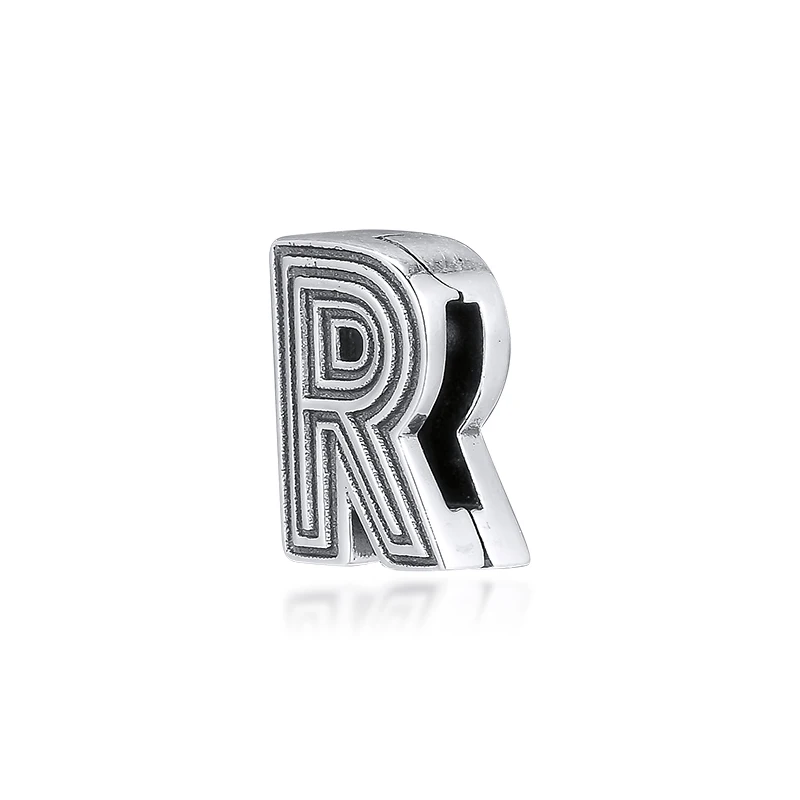 CKK буквы R клип амулеты 925 Fit Pandora рефлексионы браслеты стерлингового серебра Шарм бусины для бусина для изготовления украшений