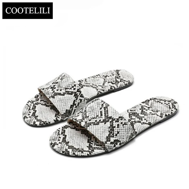 

COOTELILI Fashion Women Slippers Outdoor Summer Slippers Serpentine Female Flat Shoes Ladies Comfortable Women Flat Shoes