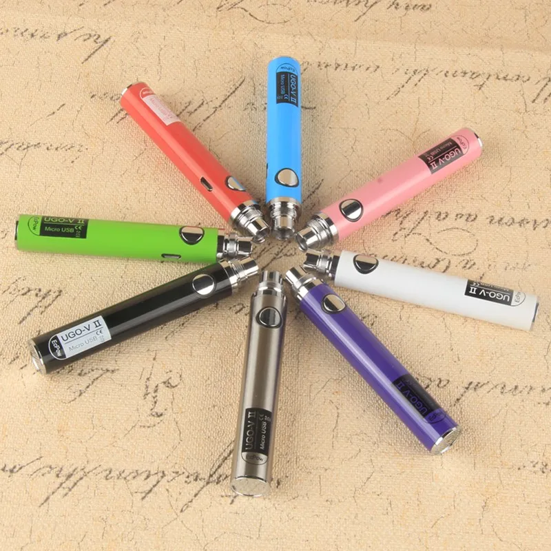 Ugo V2 900mAh Electronic Cigarette eGo Evod VII Passthrough 510 Battery for Atomizers CE4 MT3 CE5 H2 T3S Vape Tank Vaper Pen Kit |