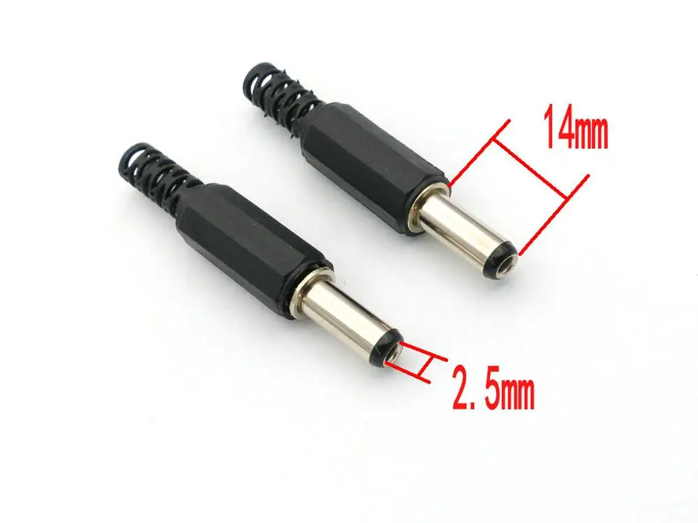 100 шт. DC 5 5x2 мм кабель питания штекер 14 разъем адаптер пластик|dc male power cable|plastic