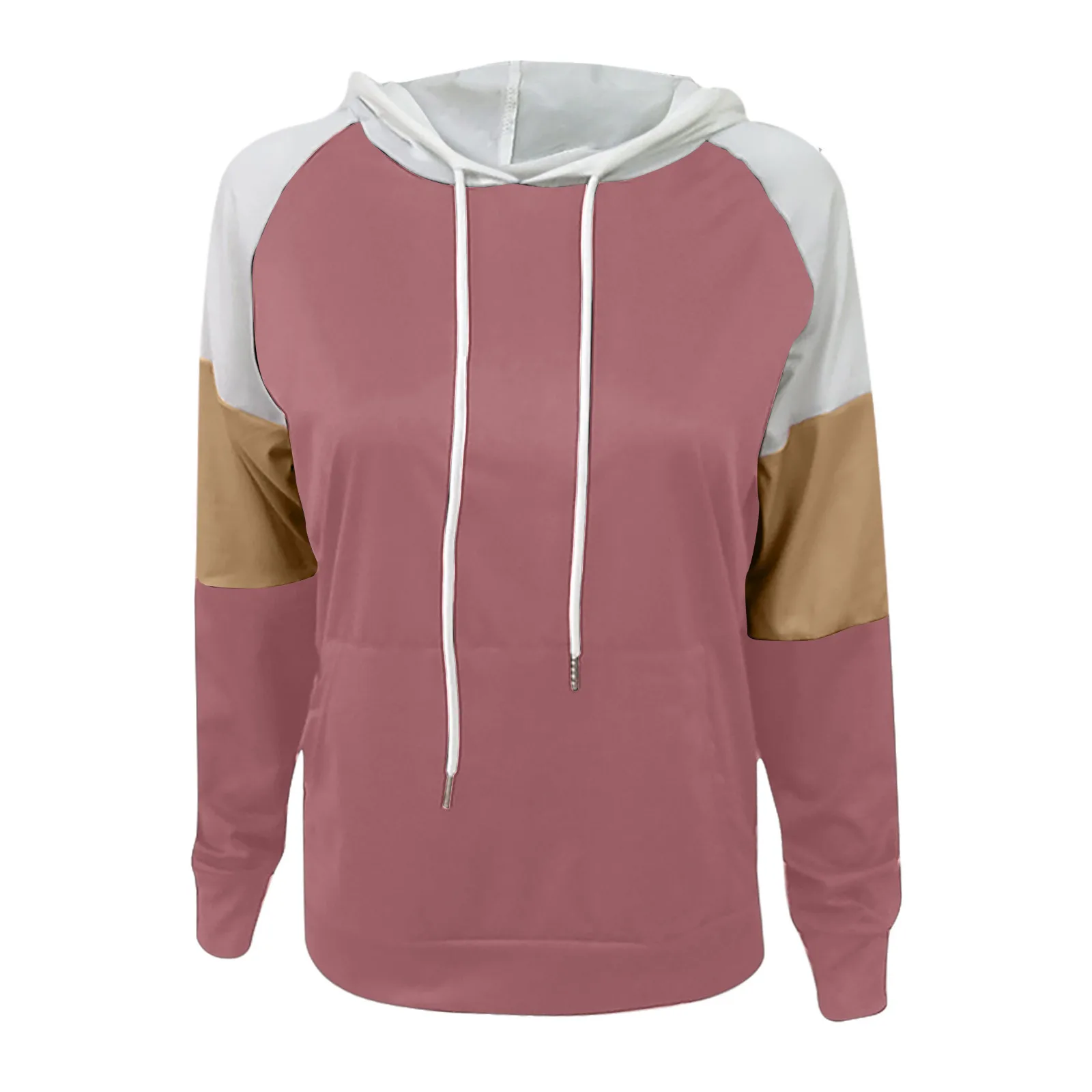 Women's Hoodie Sweatshirt Long Sleeve Top Fashion Loose Patchwork Color Block Hoodie T-shirt Long Sleeve Casual Sweatshirt Top