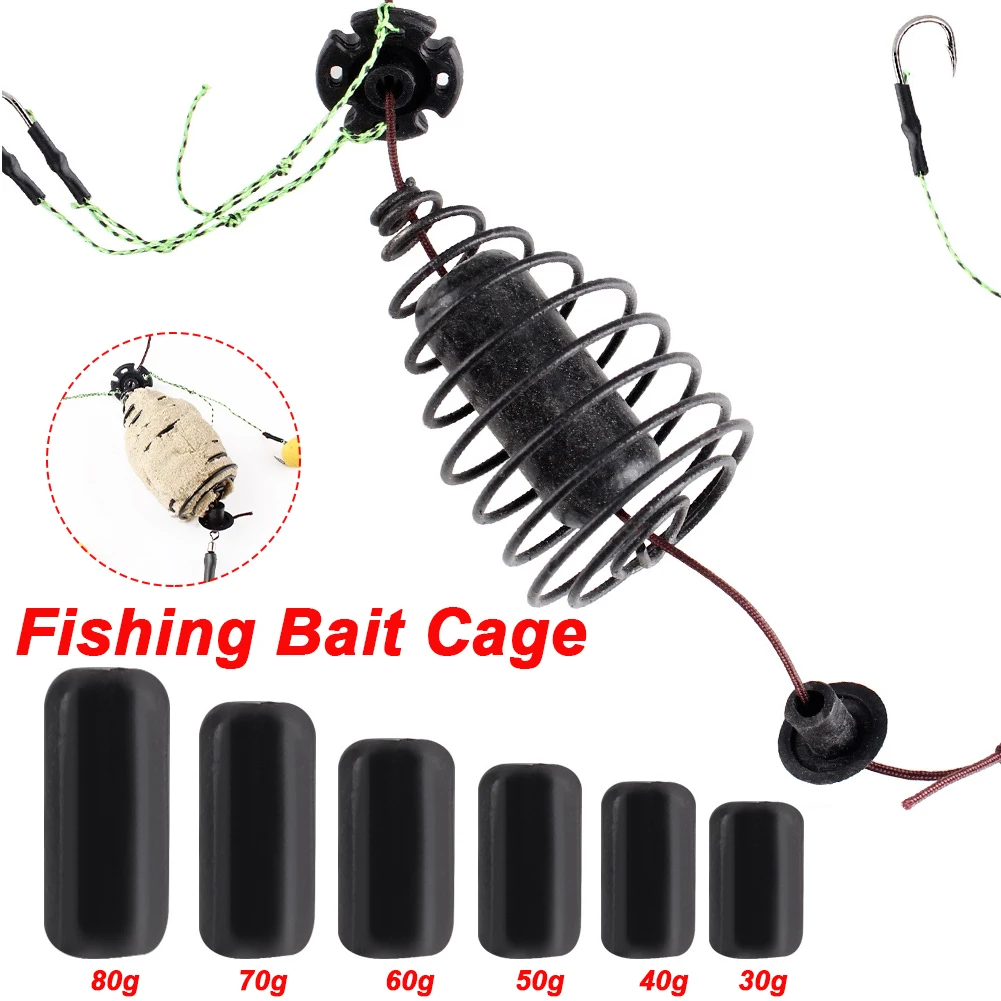 

Carp Fishing Bait Cage Inline Method Feeder Spring Hook 30-80g Weighted Feeder Hook Artificial Lure Carp Fishing Accessories