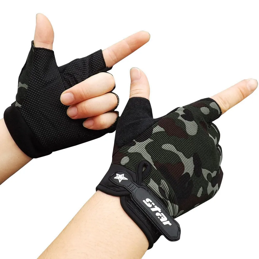 

Non-slip Sport Mittens Cycling Gloves Bicycle Half Fingerless Gloves Sport Wrist Wrap Gym Gloves for Fitness Body Building