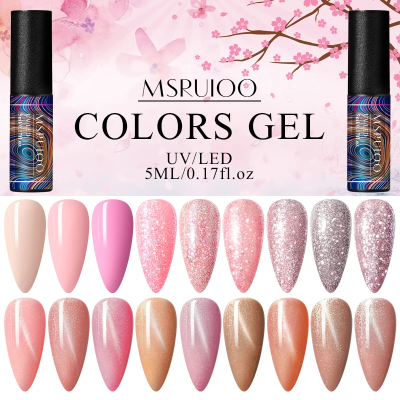 Магнитный Блестящий розовый гель для ногтей MSRUIOO 5 мл | Красота и здоровье