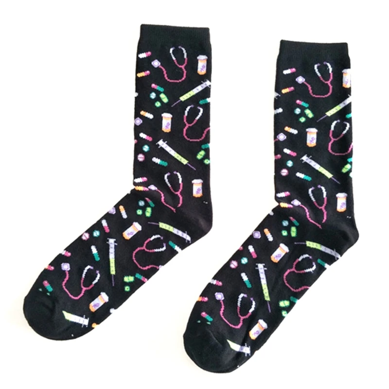 Мужские мультфильм больница прибор мягкие носки из хлопка в виде забавного