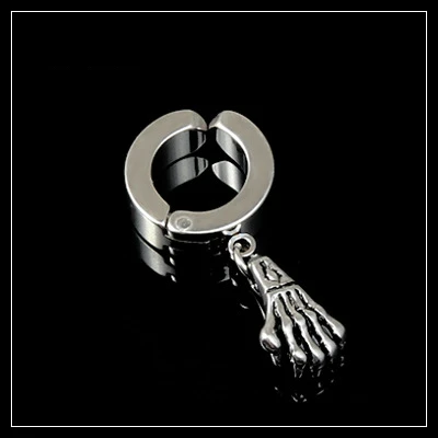 K7 silver Корейская унисекс черная титановая сталь Панк Крест Кафф Ушная клипса серьги для мужчин/wo мужчин ухо гвоздь серьги без пирсинга - Окраска металла: K7 silver