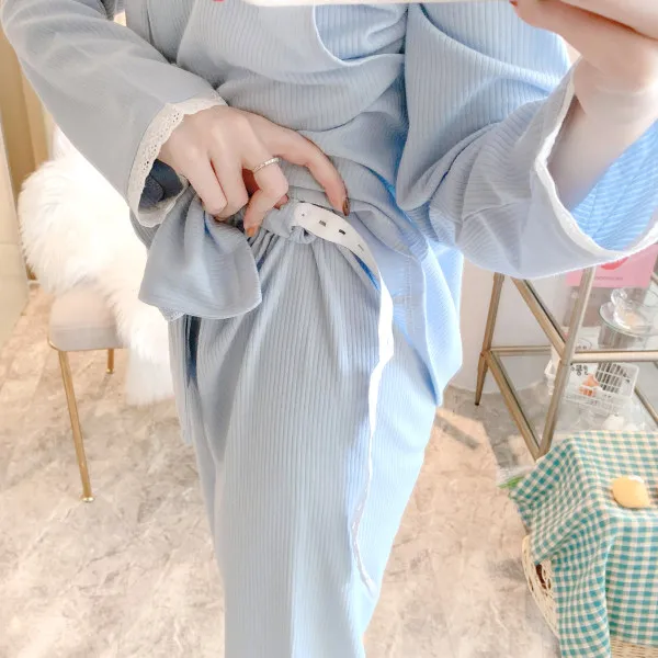 

Autumn Long Sleeve Cotton Maternity Nursing Sleepwear Sets Breastfeeding Pajamas Suits Clothes for Pregnant Women Pregnancy Home
