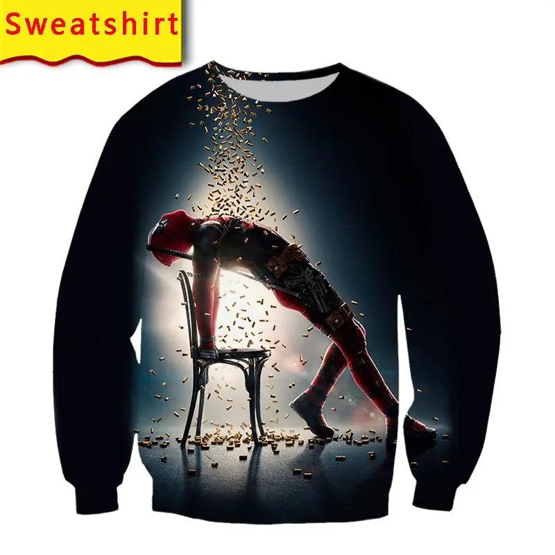 

Deadpool Hoodie Sweatshirt 3d Print Men Harajuku Shorts Pullover Jacket Graphic Streetwear Anime Clothes