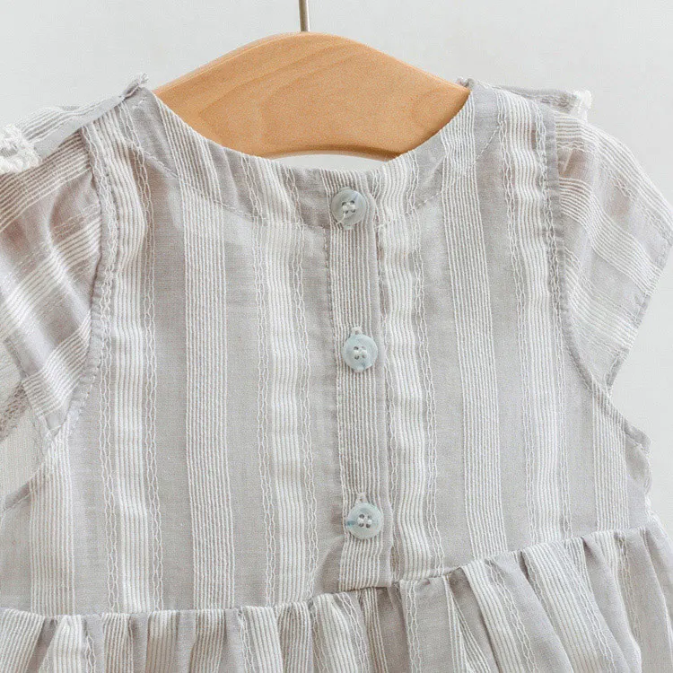 Хлопковое летнее серое двухслойное платье в клетку новейший дизайн кружевное