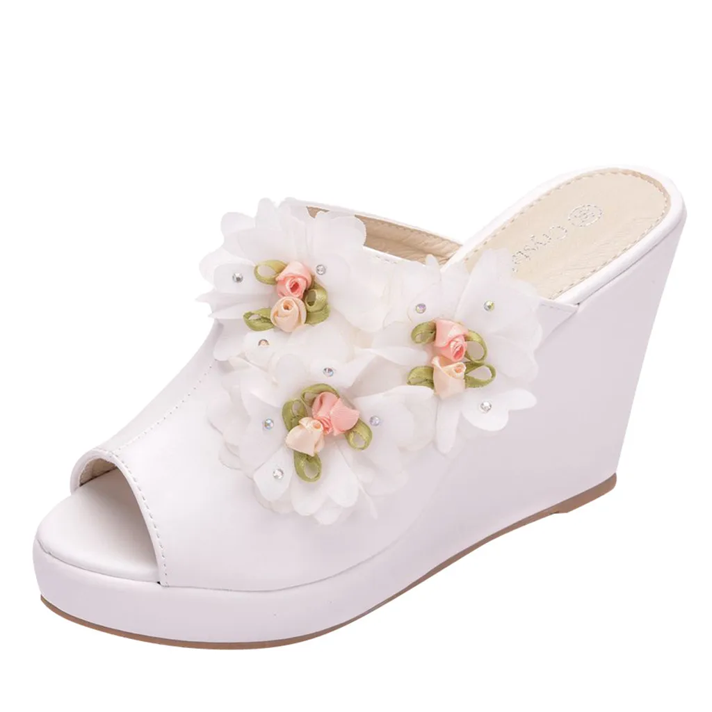 SAGACE/женские летние тапочки с открытым носком удобные нескользящие на танкетке