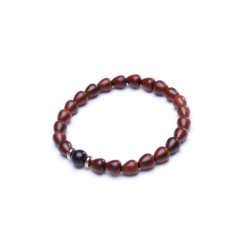 Простой браслет с деревянными бусинами для женщин женский из эбенового дерева