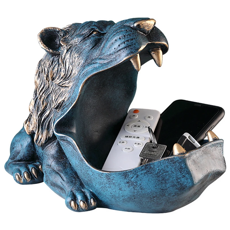 

Home Decor,Figurines,Lion,Sculpture,Living Room,Table Decoration,Modern,Multifunction,Desktop,Keys Storage Box,Decorative Statue