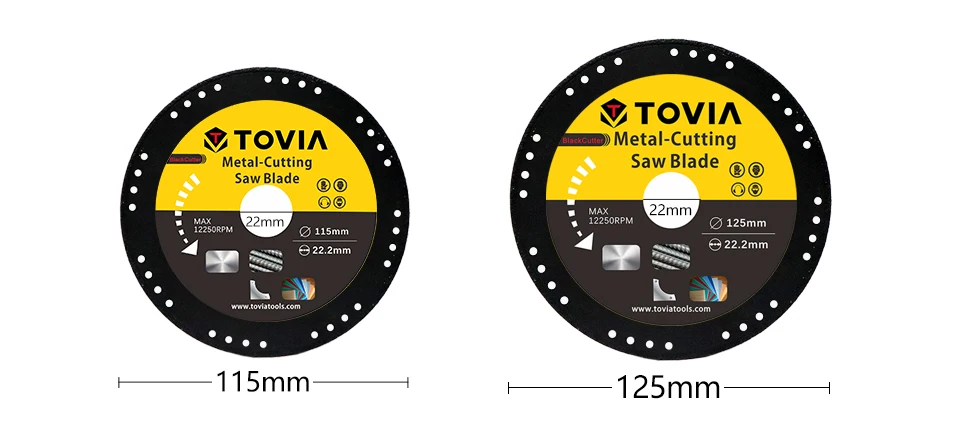 TOVIA BlackCutter 125*22мм Алмазный Диск по Металлу стали и нержавеющей стали для УШМ или Балкарки или угловой шлифовальной машины безопасный дизайн меньше искр тонкий диск толщиной 1.2мм