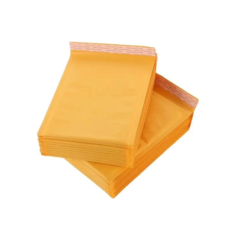 

50pcs/lot Strong Stickiness Yellow Kraft Paper Bubble Envelopes Bags Protection Bag