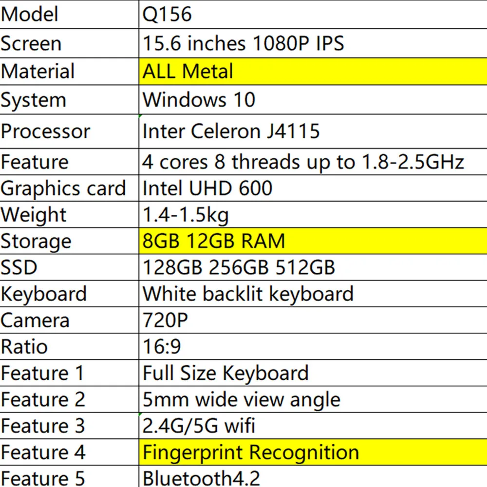 Ноутбук BYONE 4115 дюйма 512 ГБ ОЗУ 15 6 SSD | Компьютеры и офис