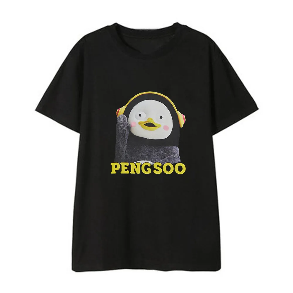 Новые корейские модные футболки Kpop PENGSOO в стиле хип хоп K Pop мультяшная футболка