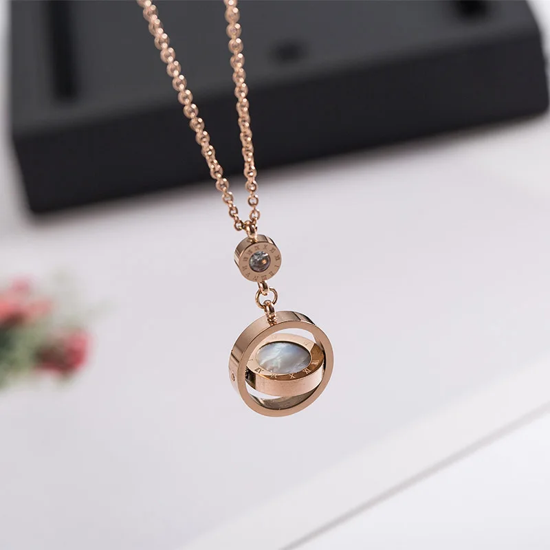 Новинка 2019 распродажа двустороннее ожерелье из титановой стали с кристаллами