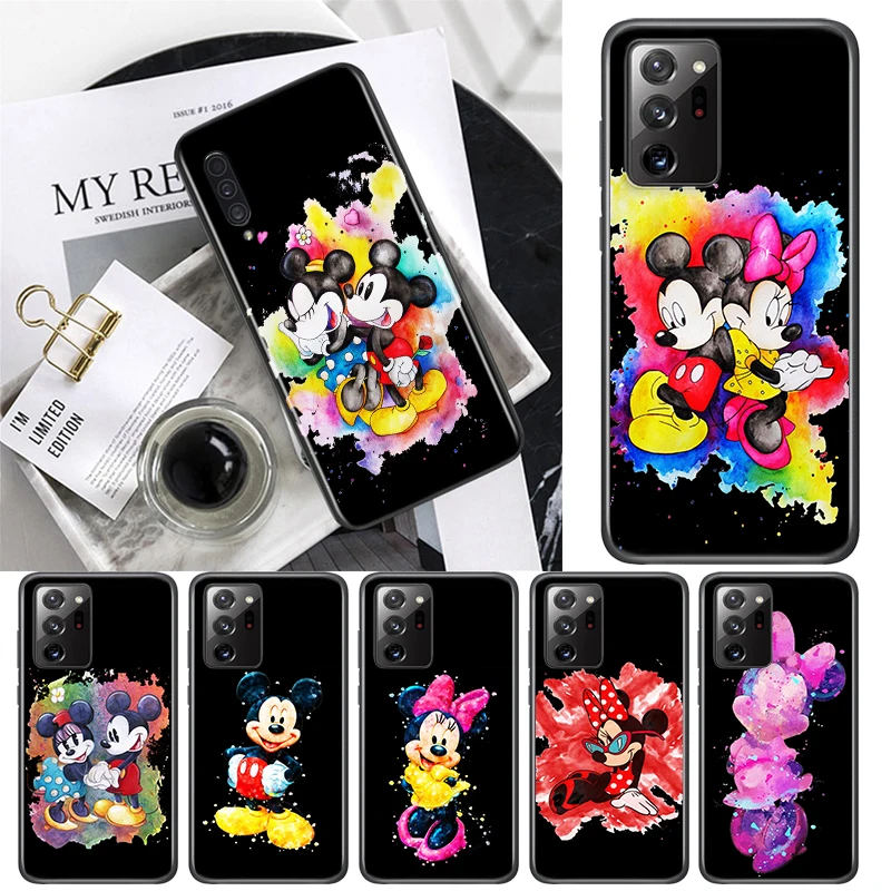 

For Samsung Galaxy A91 A81 A71 A51 5G UW A41 A31 A21S A21 A11 A03 A01 Core Phone Case Color Disney Mickey Mouse Black Soft TPU