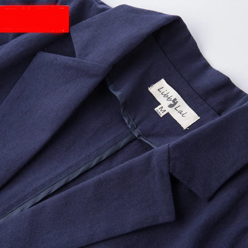 Женский льняной Блейзер женский пиджак новый весенний костюм на одной пуговице