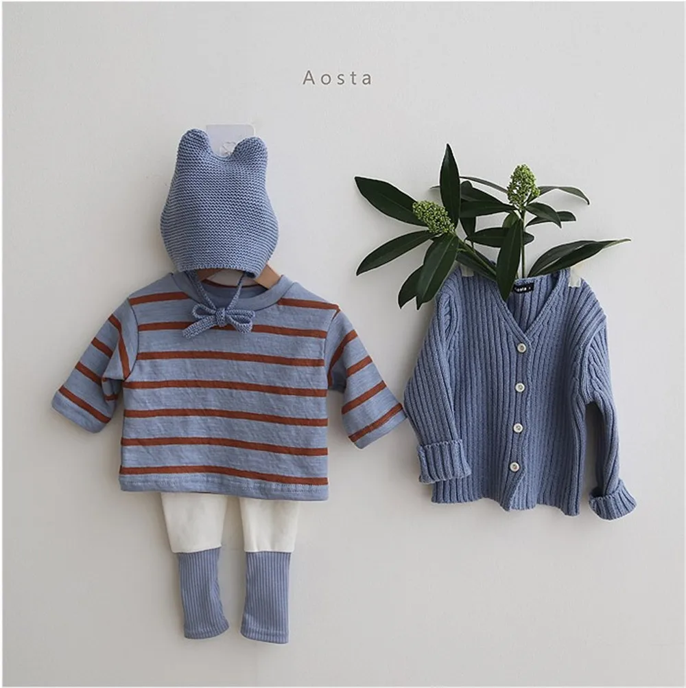 Осенний свитер для маленьких девочек детский трикотаж с длинными рукавами и