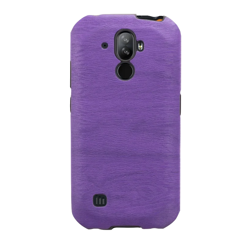 Purple Чехол для телефона из искусственной кожи с текстурой под дерево Для Doogee S40, Мягкий Силиконовый Чехол Для Doogee S40, защитный чехол для задней панели - Цвет: Purple