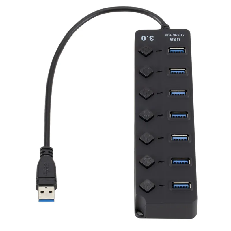 

ANPWOO Usb3.0 Splitter 7 Ports with Button Hub High Resolution Camera Video Surveillance Compatible Plug and Play