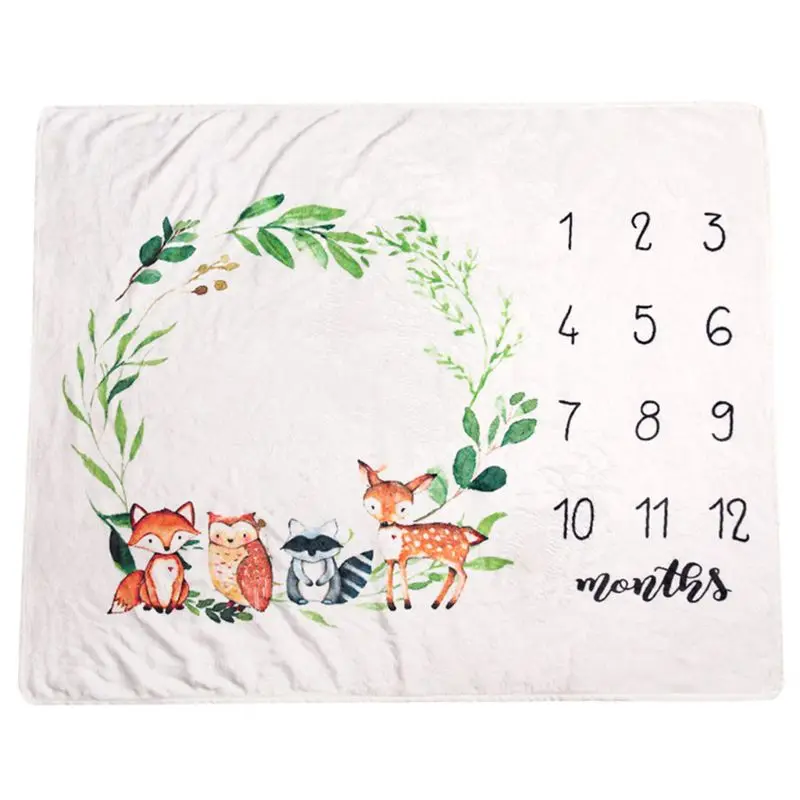 

Baby Monthly Milestone Photo Blanket Flannel Newborn Photography Props