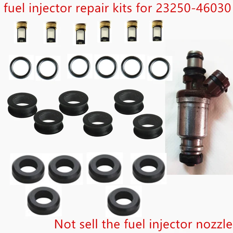 Free Shipping 6sets Fuel Injector Repair Kits For Denso Parts# 23250-46030 For Toyota Supra Lexus SC300 GS300 3.0L (AY-RK133)