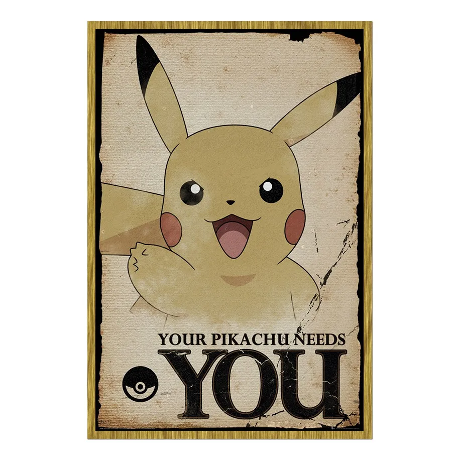 Покемон Лига карманные монстры мультфильм винтажный Ретро Крафт покрытый плакат