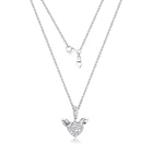 Подлинное серебро 925 пробы, цепочка, ожерелья, проложить сердце и подвески с крыльями ангела, ожерелья для женщин, хорошее ювелирное изделие, колье N115