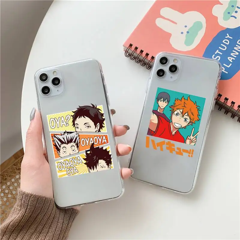 

Haikyuu Hinata attacks Anime Phone Case Clear Transparent for iPhone 11 12 13 mini pro XS MAX 8 7 6 6S Plus X 5S SE XR 2020