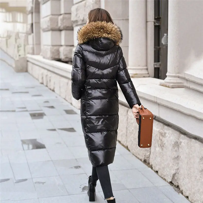 Зимняя пуховая куртка женские парки новинка 2019 модное женское приталенное