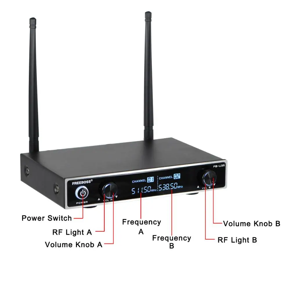 Freeboss FB U35 двухсторонняя UHF фиксированная частота караоке вечевечерние НКА